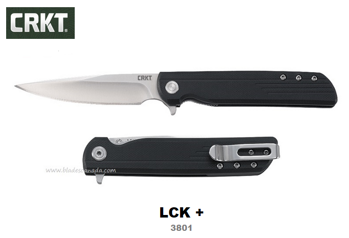 CRKT LCK + Flipper Folding Knife, Assisted Opening, GFN Black, CRKT3801